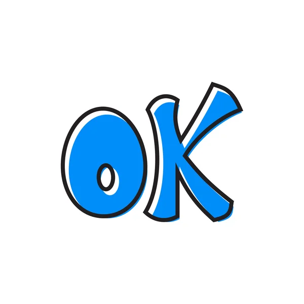 Word ok icon, flat style — Stock Vector