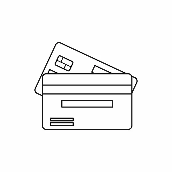 Icono de tarjeta de crédito, estilo de esquema — Vector de stock