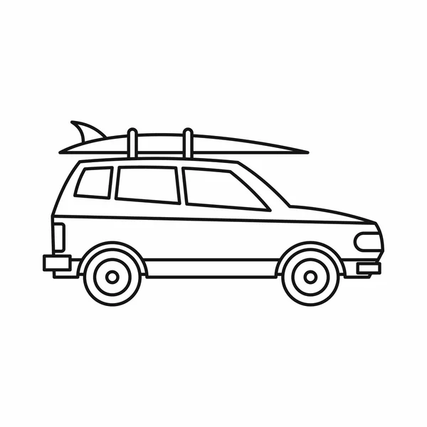 Автомобіль з значком багажу, контурний стиль — стоковий вектор
