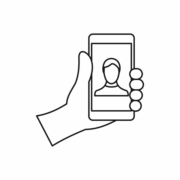 Handhaltendes Smartphone mit Foto-Symbol — Stockvektor