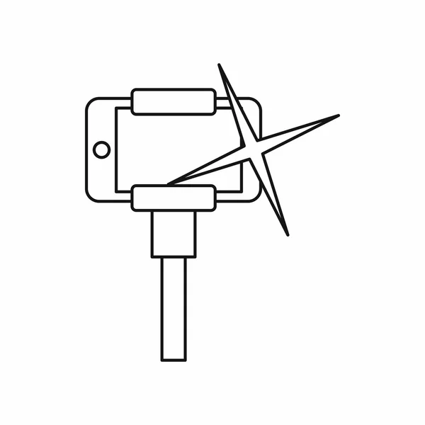 Het nemen van foto's op smartphone op de selfie stick pictogram — Stockvector