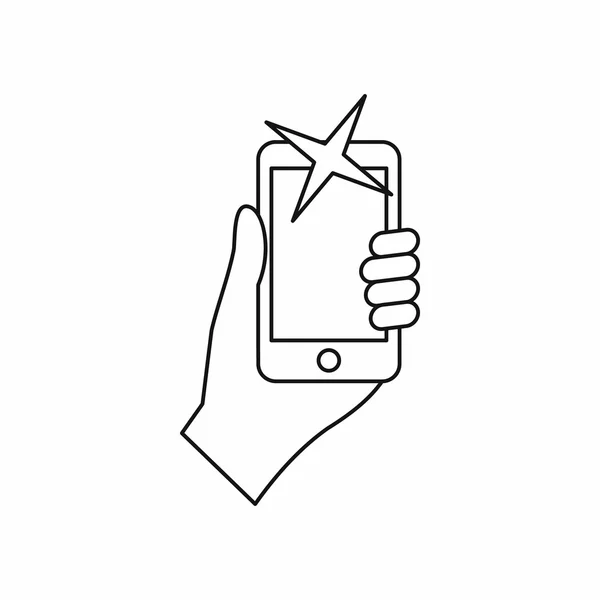 Hand auf Handy-Symbol fotografiert — Stockvektor