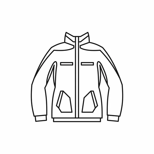 Mężczyzn zimowa kurtka ikona, styl konturu — Wektor stockowy