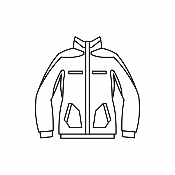 Männer Winterjacke Ikone, Outline-Stil — Stockvektor