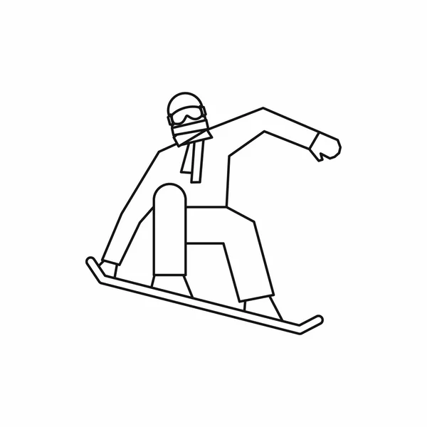 Ícone de snowboarder, estilo esboço — Vetor de Stock