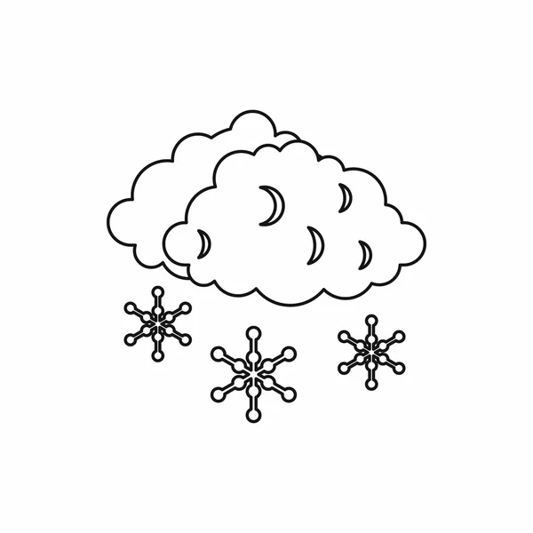 Clouds and snow icon, outline style — Stock Vector