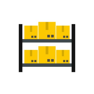 Ürünler simgesi, düz stil depolama