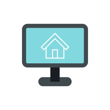 Ev simgesini, düz stil yerleşimini