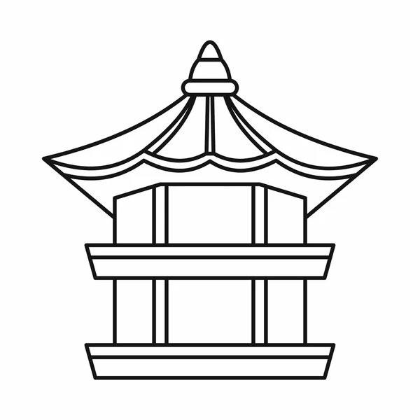 Ícone de pagode coreano tradicional, estilo esboço — Vetor de Stock