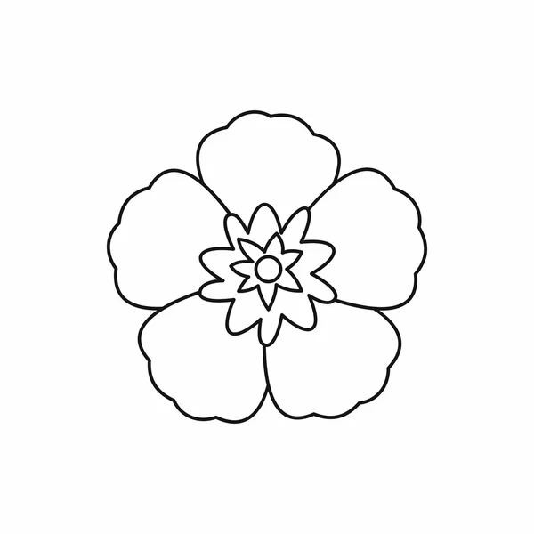 Rose of Sharon, koreański kwiat ikona, styl konturu — Wektor stockowy
