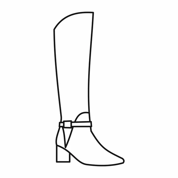 Ženy vysoké boty ikona, styl osnovy — Stockový vektor