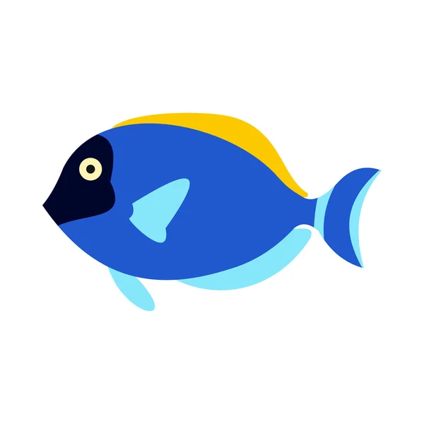 Icona del pesce chirurgo, stile piatto — Vettoriale Stock