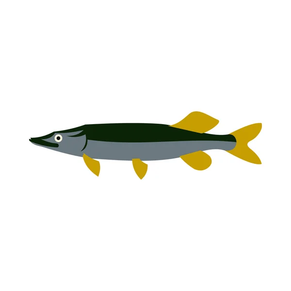 Pike icon, flat style — Stock Vector