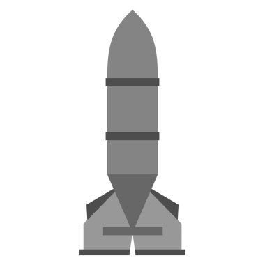 Roket bomba simgesi, düz stil