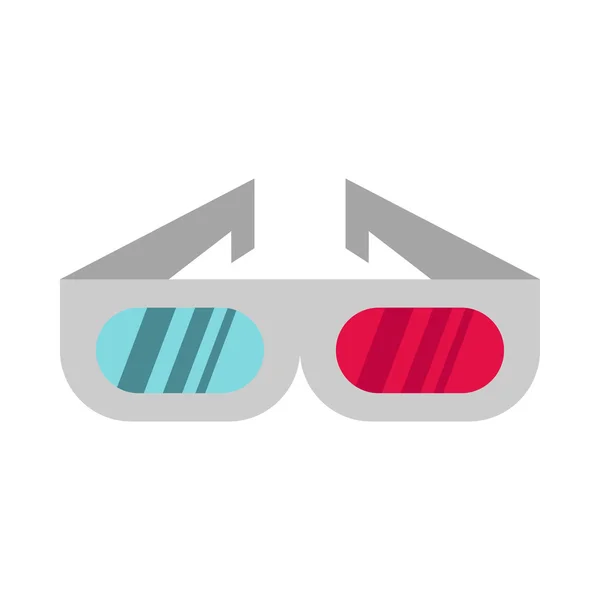 Icono de gafas de cine 3D, estilo plano — Vector de stock
