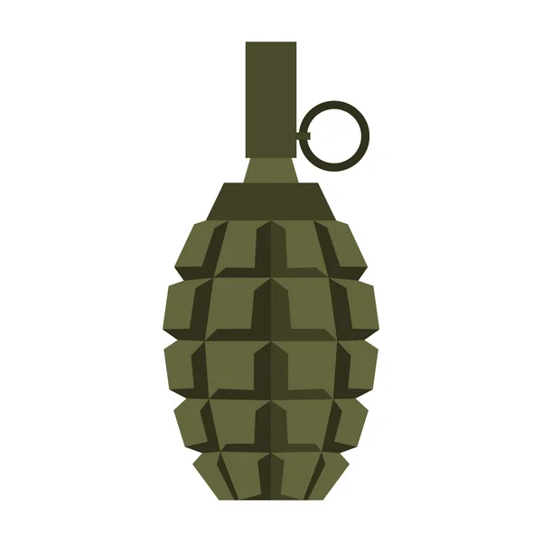 Hand grenade icon in flat style — Stock Vector