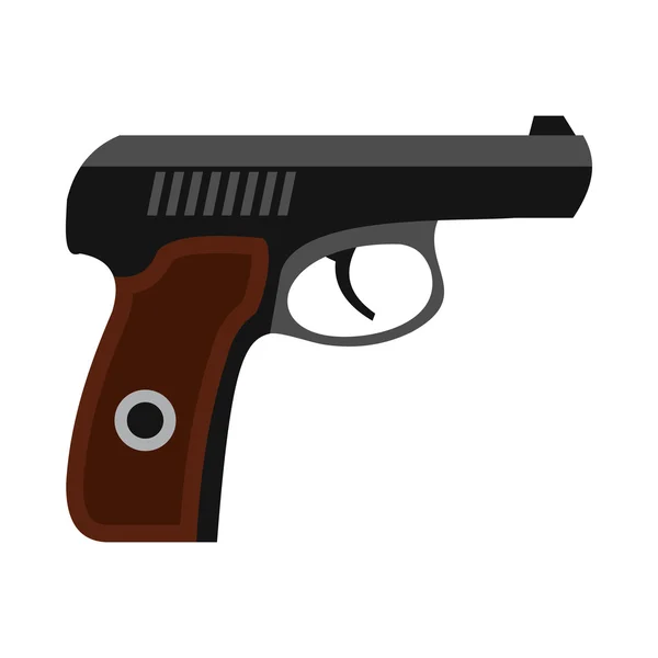 Icono de pistola en estilo plano — Vector de stock