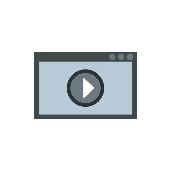 Lettore multimediale video icona, in stile piatto — Vettoriale Stock