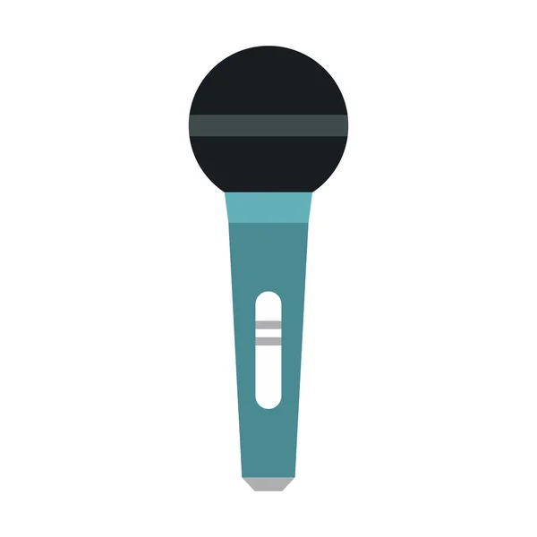 Icono de micrófono en estilo plano — Vector de stock