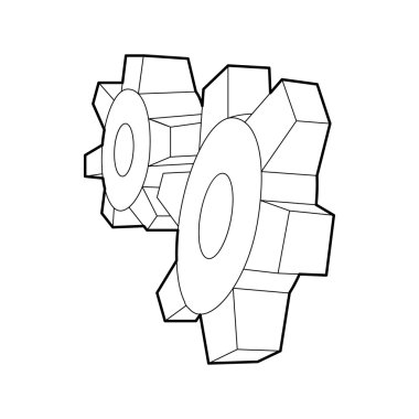 Anahat tarzı cogwheels simgesi
