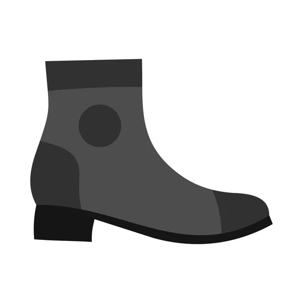 Grey female boot icon, flat style — Stock Vector