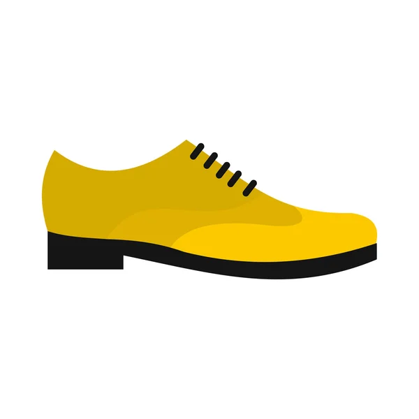 Male yellow shoe icon, flat style — Stock Vector