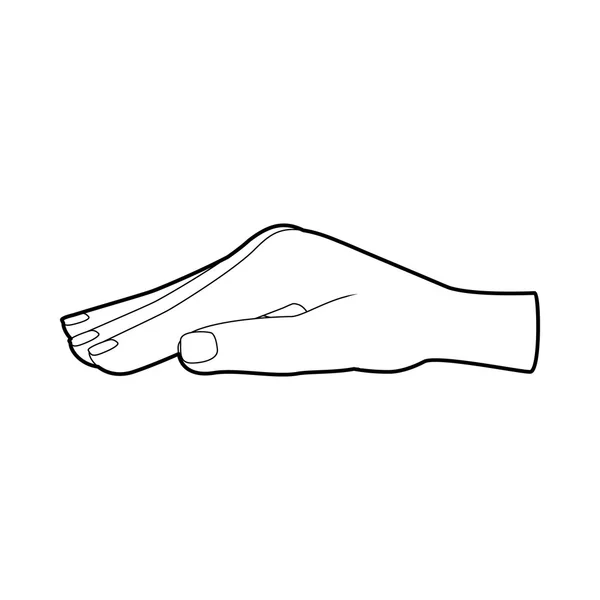 Icono de mano protector, estilo de contorno — Vector de stock