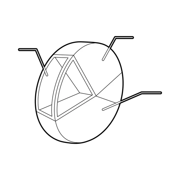 Kördiagram ikon a vázlat stílusában — Stock Vector
