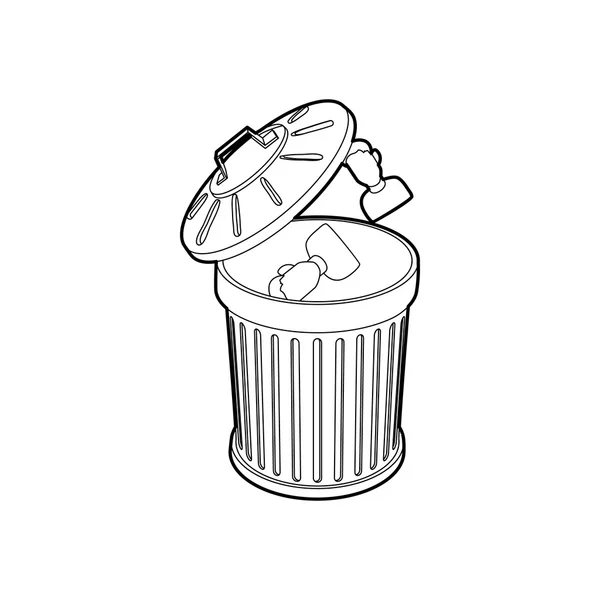 Resume thrown away in the trash can icon — Stock Vector