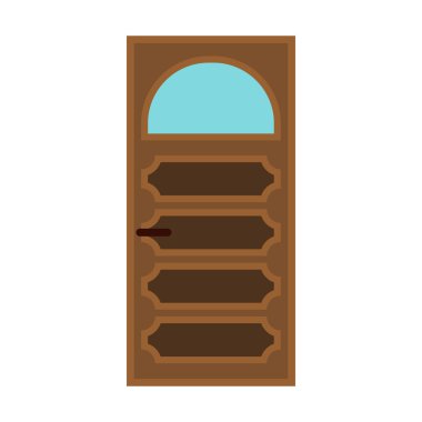 İç kapı cam kutsal kişilerin resmi, düz stil ile