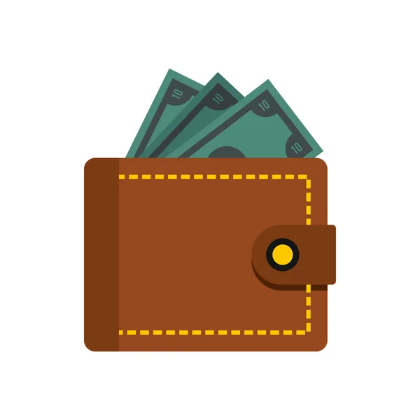 Dollárt ikon, lapos stílusú pénztárca — Stock Vector