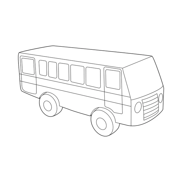 Otobüs simgesi, anahat stili — Stok Vektör