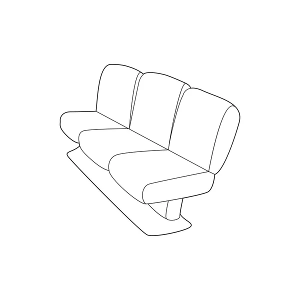 Seat on plane icon, outline style — Stock Vector