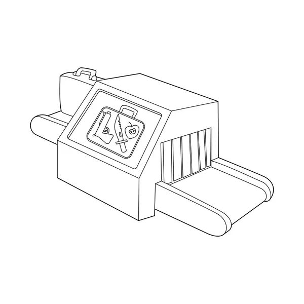 Introskop am Flughafen-Symbol, Umrissstil — Stockvektor