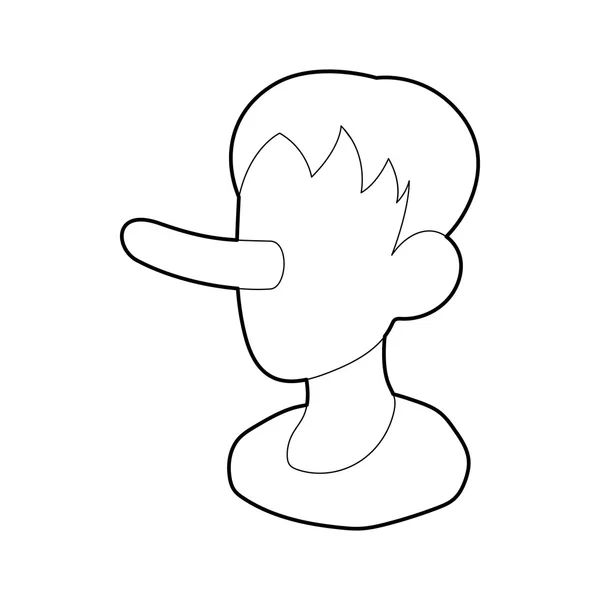 Niño con un icono largo nosen, estilo de contorno — Archivo Imágenes Vectoriales