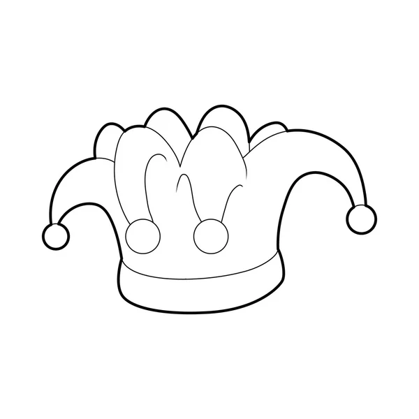 Hat clown icon, outline style — Stock Vector