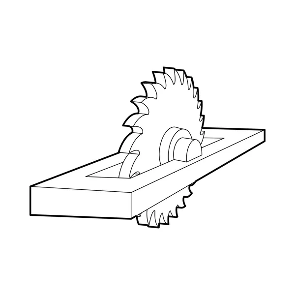 Icona circolare sega, stile contorno — Vettoriale Stock