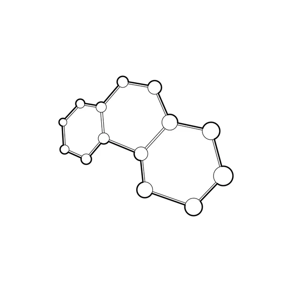Ícone de moléculas, estilo esboço — Vetor de Stock
