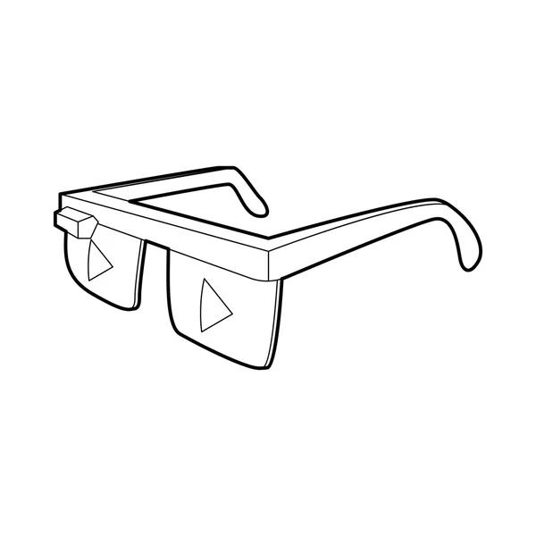 智能眼镜图标,轮廓风格 — 图库矢量图片