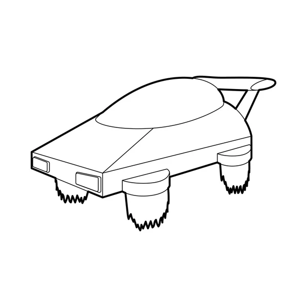 비행 기계 미래 아이콘, 윤곽선 스타일 — 스톡 벡터