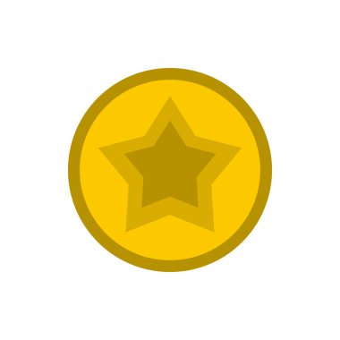 Altın yıldız simgesi, düz stil