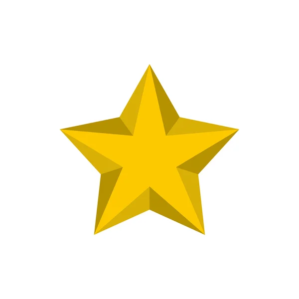 Golden star icon, flat style — Stock Vector