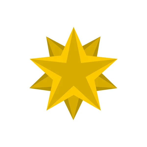 Golden star icon, flat style — Stock Vector