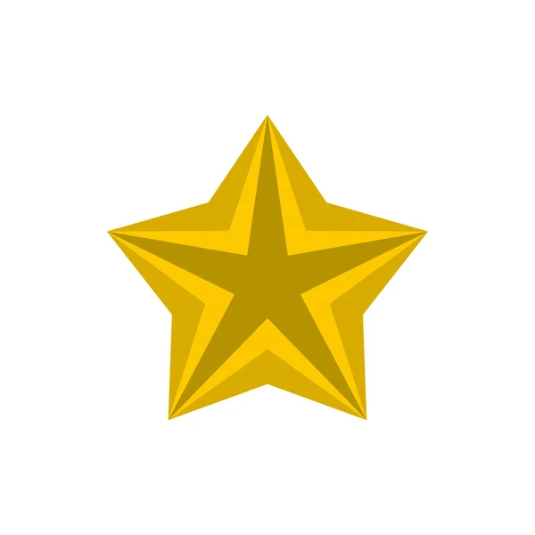 Golden star icon, flat style — Stock Vector