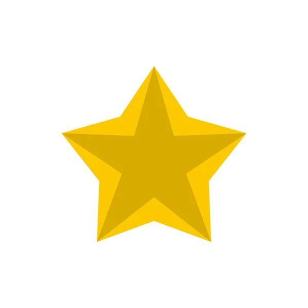 Золота зірка значок, плоский стиль — стоковий вектор