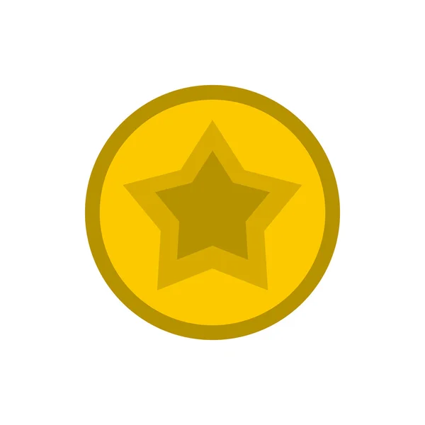 金色星形图标，扁平风格 — 图库矢量图片