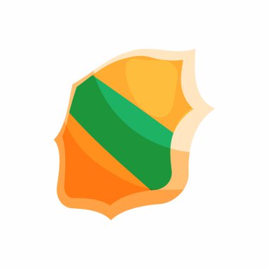 Yeşil bant kalkan simgesi, karikatür tarzı