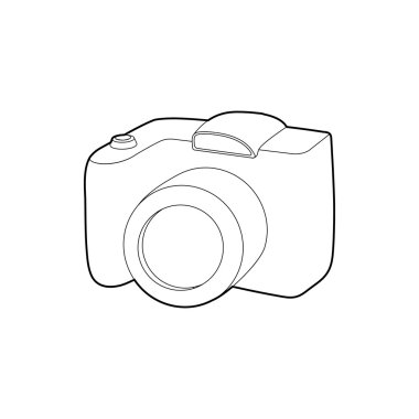 SLR kamera simgesi, anahat stili