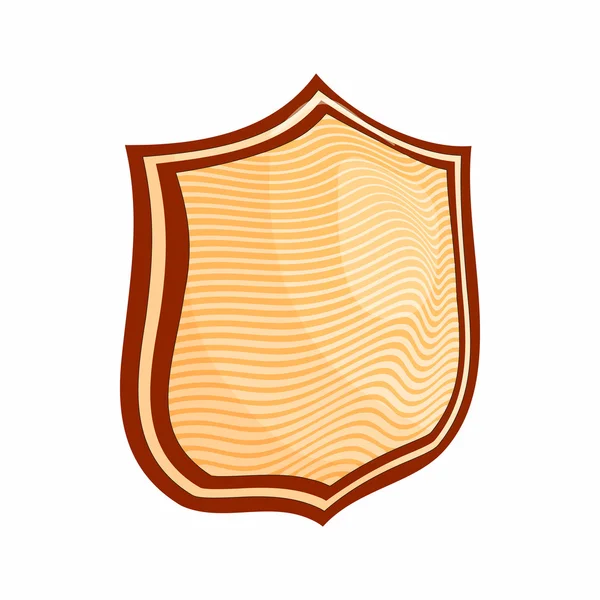 Icono de escudo rayado, estilo de dibujos animados — Vector de stock