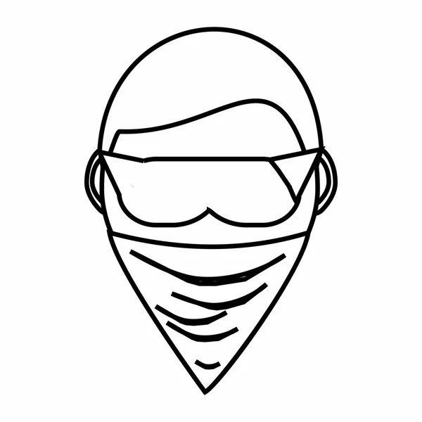 Spy in mask icon, outline style — Stock Vector